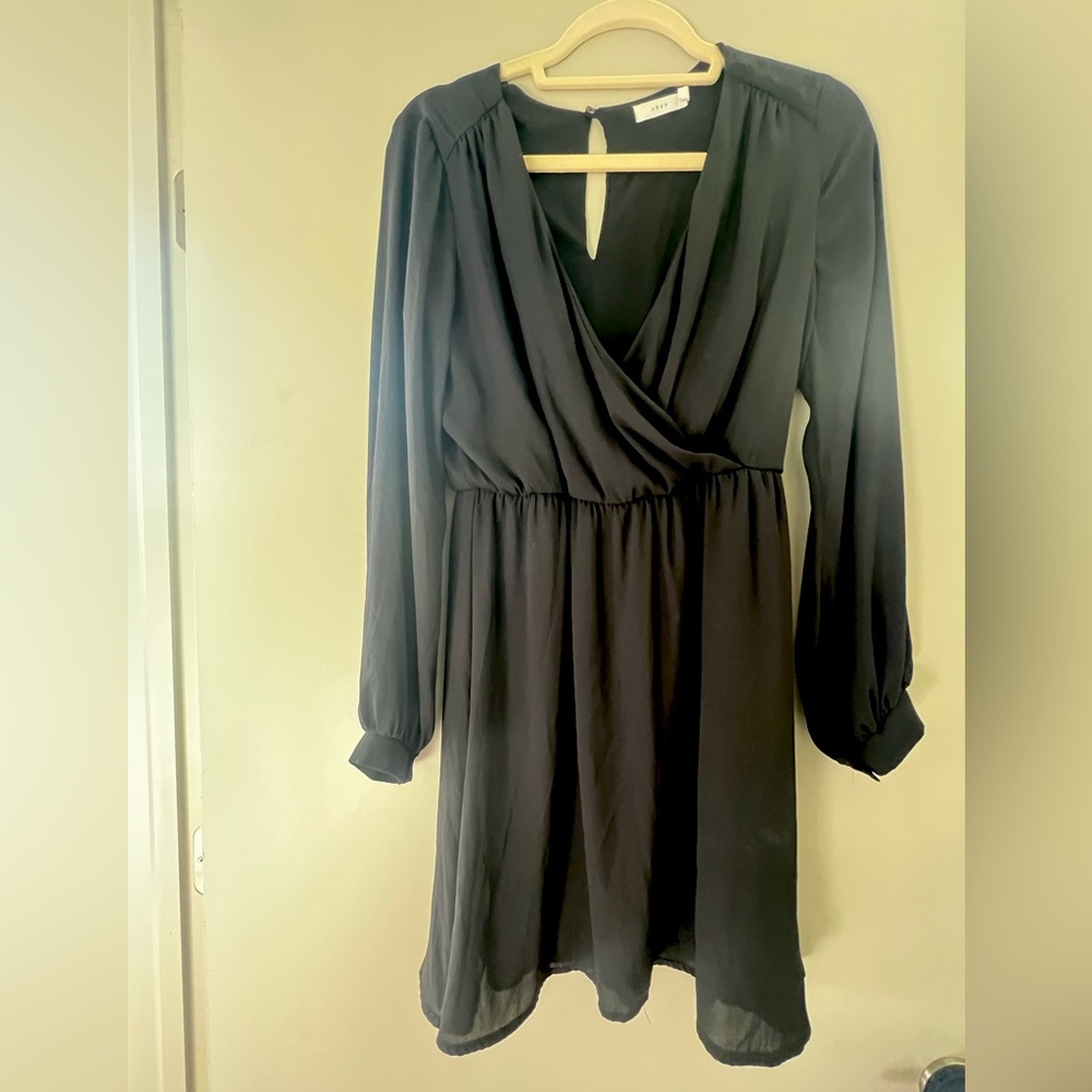 Lush black long sleeve dress